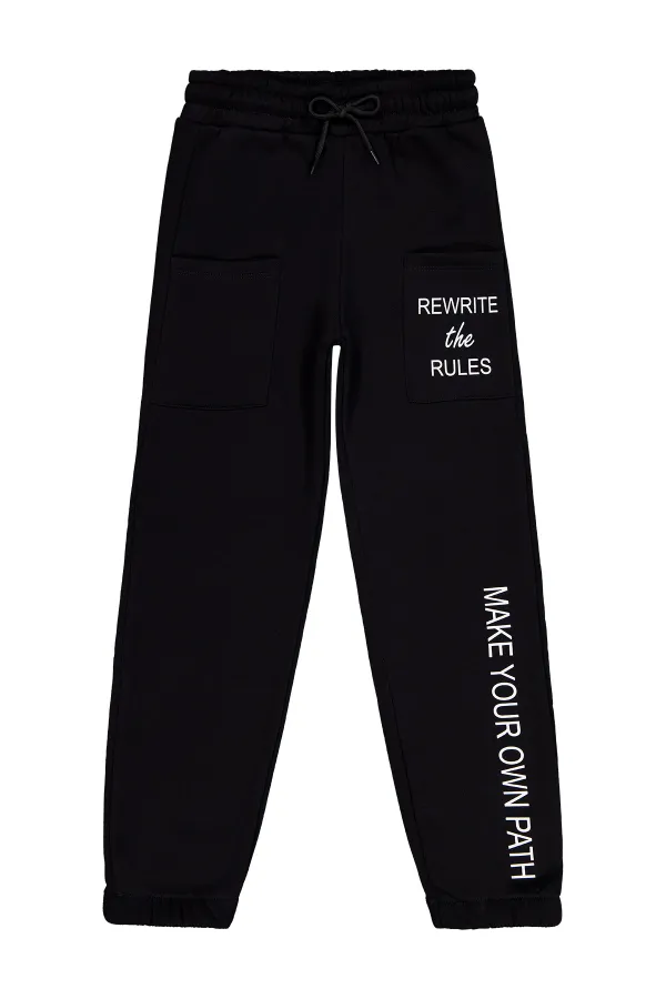 Kız Çocuk Eşofman Altı 10-13 Yaş Siyah - Paket