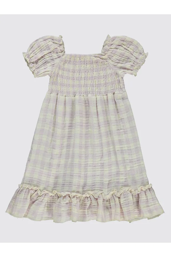 Ensemble gilet et robe lilas pour fille de 6 à 9 ans