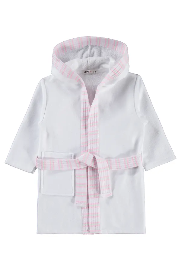 Peignoir pour fille, 6-9 ans, blanc cassé - Emballage