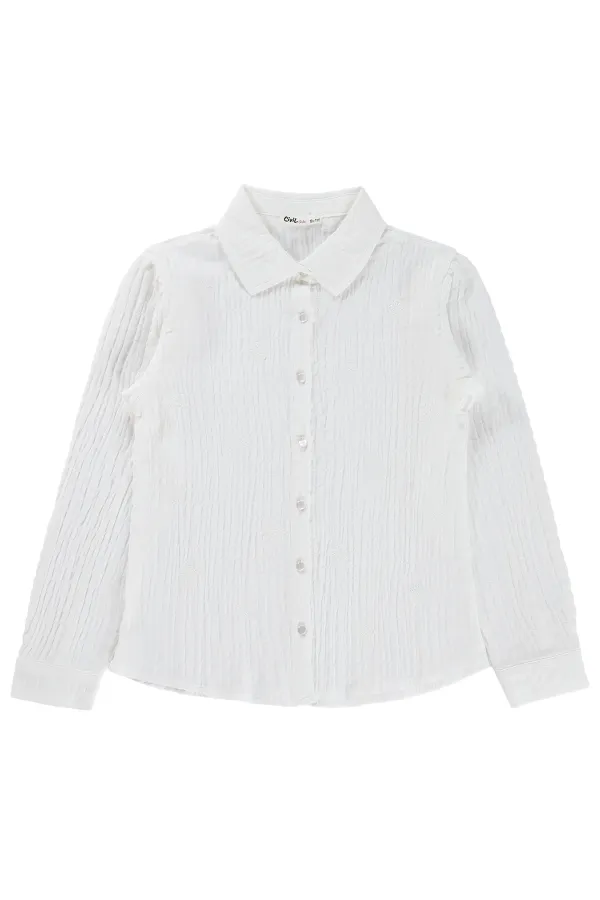 Girls' Shirt, Ages 10-13, Off-White - Package
