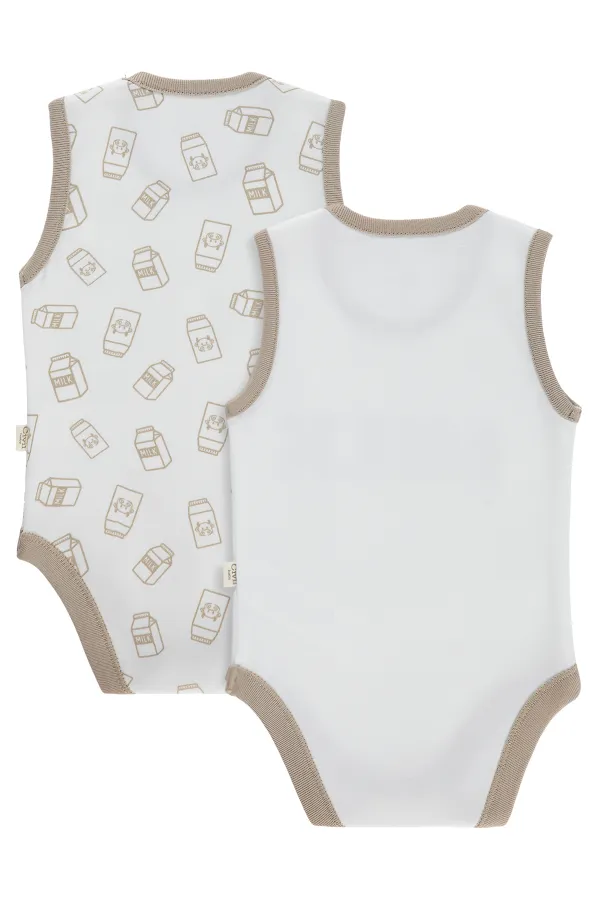 Bebek Çıtçıtlı Badi 0-24 Ay Ekru - Paket