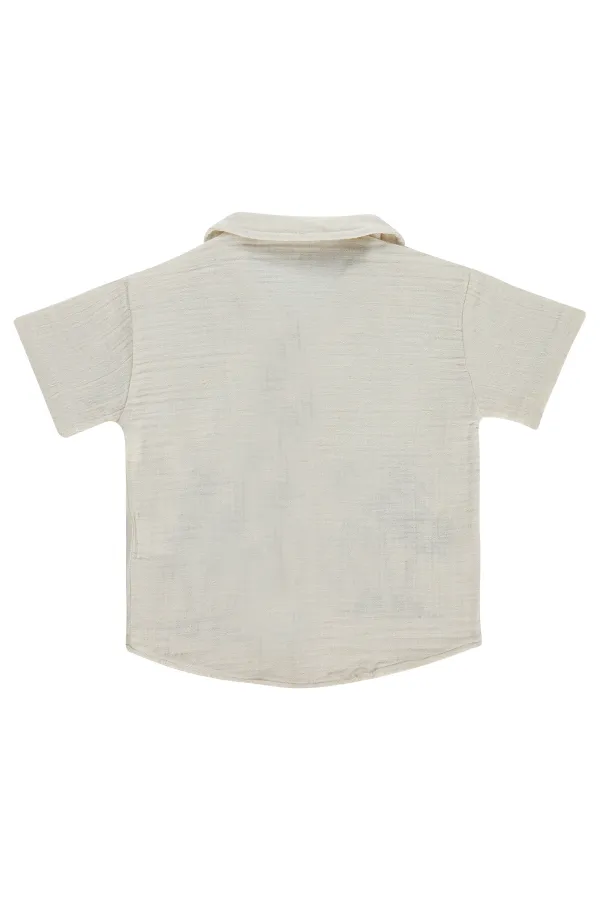 Erkek Çocuk Gömlek 2-5 Yaş Bej - Paket