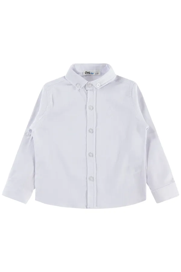 Boys' Shirt, Ages 2-5, White - Package