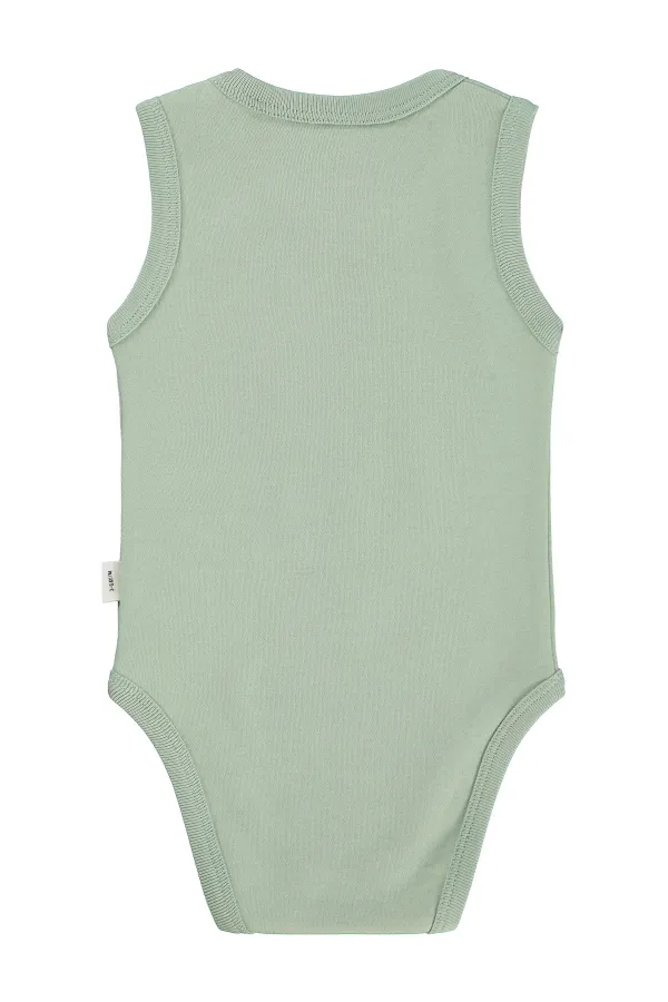 Bebek Çıtçıtlı Badi 0-24 Ay Açık Haki - Paket