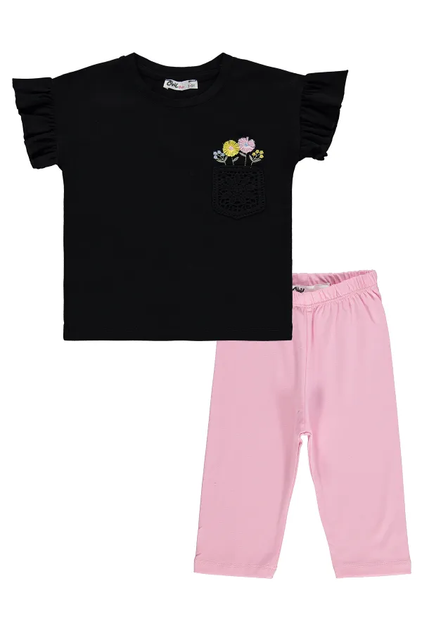 Kız Çocuk Takım 2-5 Yaş Siyah-Pembe - Paket