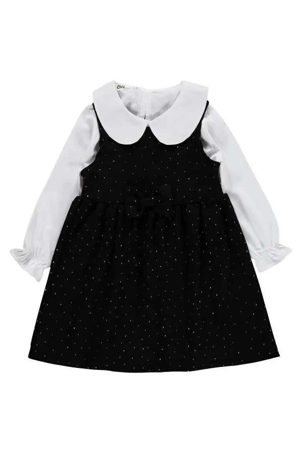 Ensemble combinaison et robe pour fille, 2-5 ans, noir - Emballage