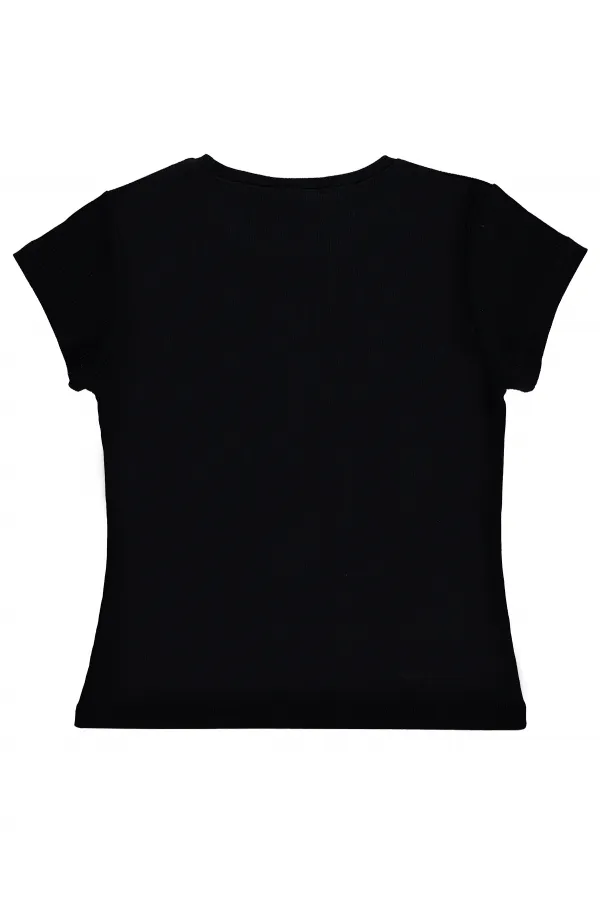 Kız Çocuk Tişört 6-9 Yaş Siyah - Paket