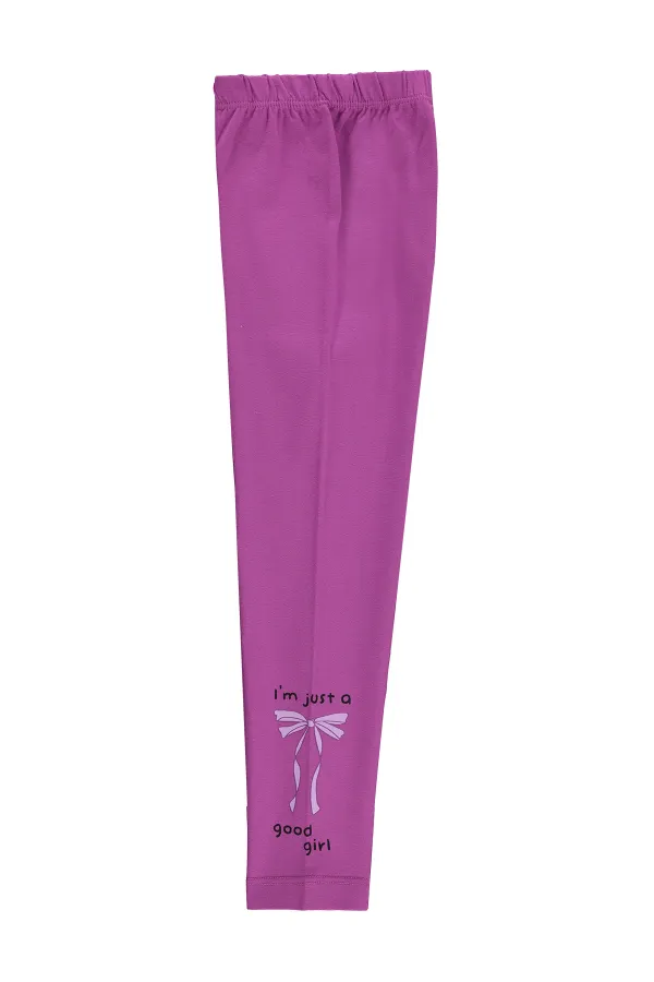 Girls' Leggings Km 6-9 Years Hyper Purple - Pack