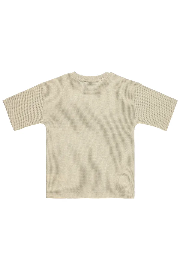 T-shirt garçon, 10-13 ans, couleur latte - Lot
