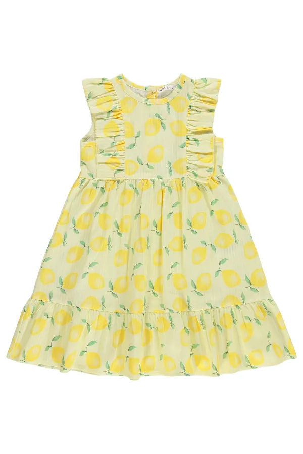 Kız Çocuk Jile ve Elbise 6-9 Yaş Sarı - Paket