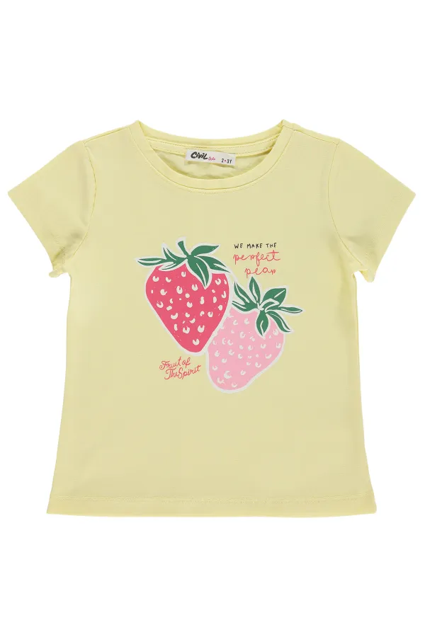 Kız Çocuk Tişört Km 2-5 Yaş Sarı - Paket