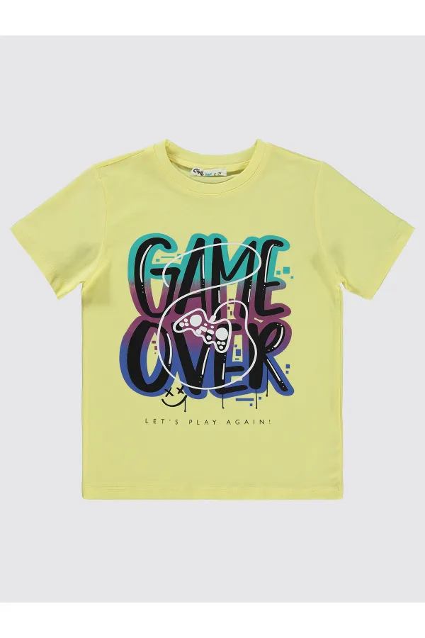 T-shirt garçon 6-9 ans jaune clair - Emballage
