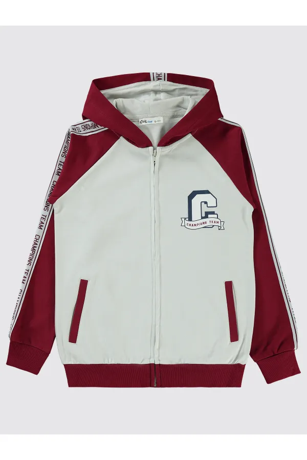 Erkek Çocuk Hırka 10-13 Yaş Bordo - Paket