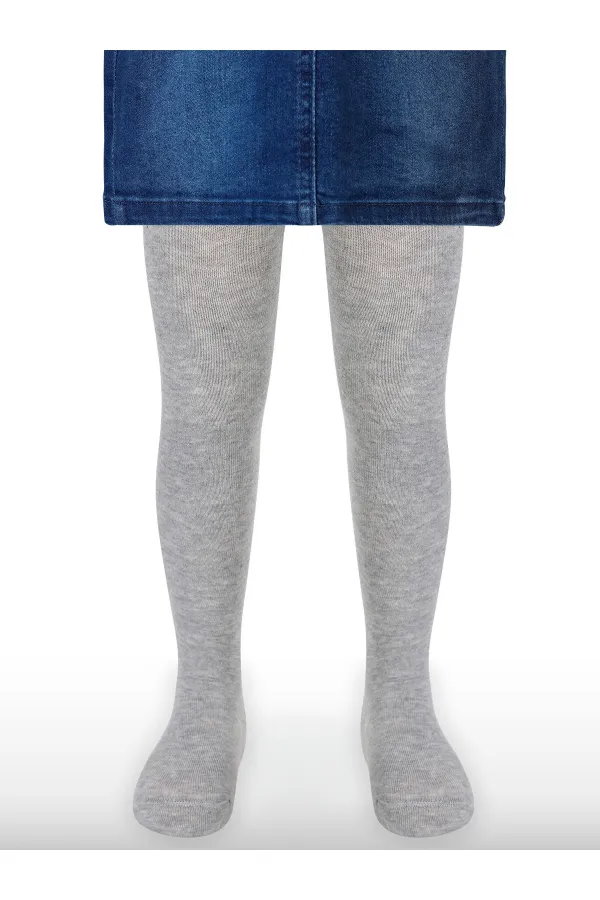 Kız Çocuk Külotlu Çorap 2-9 Yaş Gri - Paket