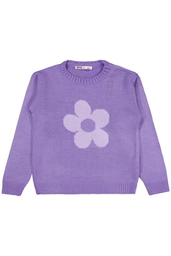 Pull violet pour fille (6-9 ans) - Emballage