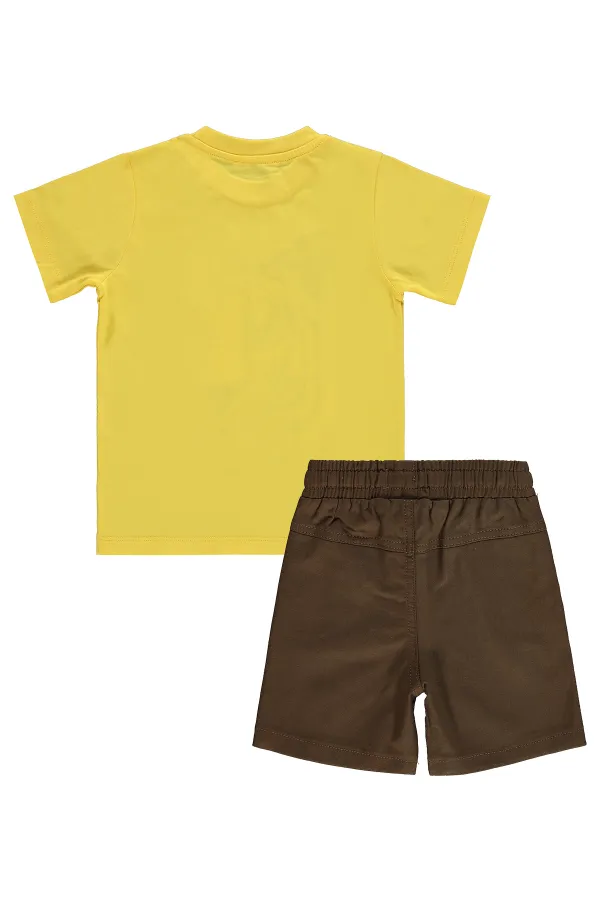 Erkek Çocuk Takım 2-5 Yaş Sarı-Kahve - Paket