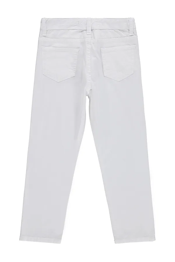 Boys' Trousers, Ages 6-9, White - Pack