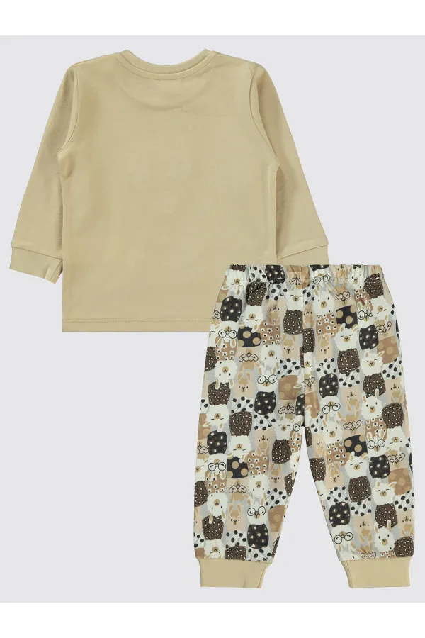 Bebek Pijama Takımı 0-24 Ay Sütlükahve - Paket