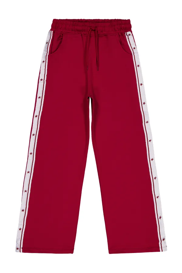 Girls Tracksuit Bottoms 10-13 Years Old Burgundy - Package