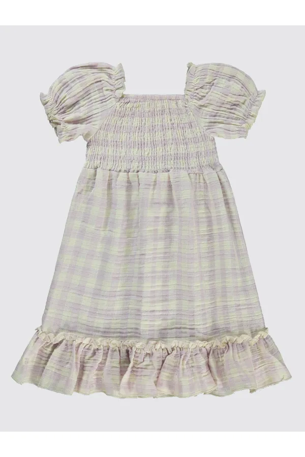 Ensemble gilet et robe lilas pour fille de 6 à 9 ans