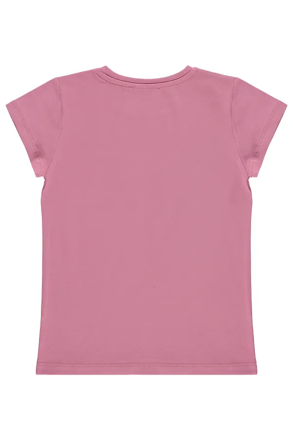 Kız Çocuk Tişört Km 6-9 Yaş Gül Kurusu - Paket