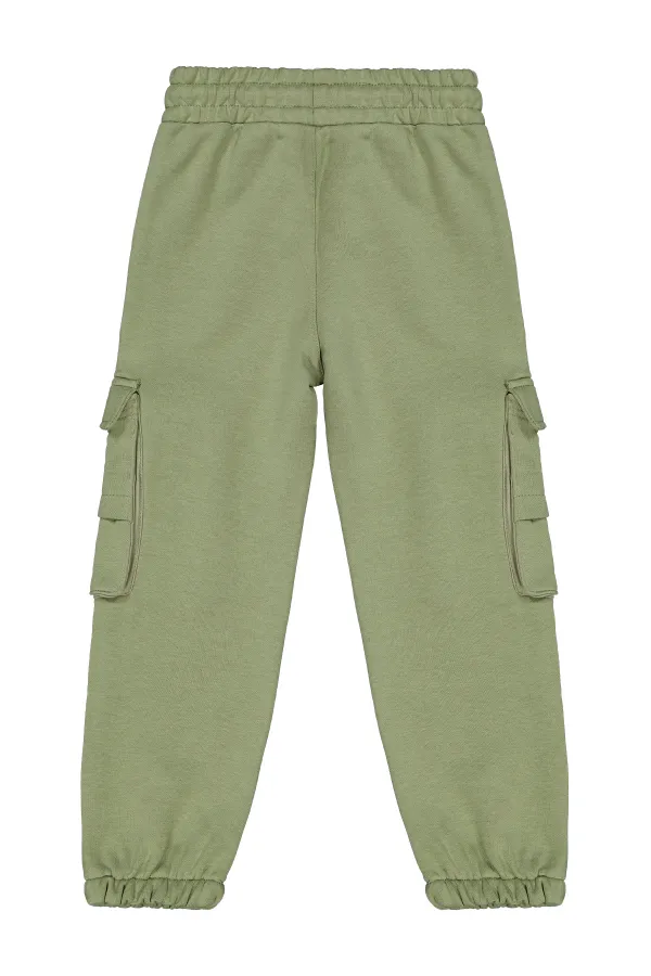 Bas de survêtement garçon 6-9 ans kaki doux - Lot
