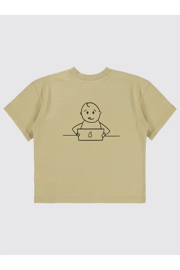 T-shirt garçon 10-13 ans, lait d'avoine - Emballage civil