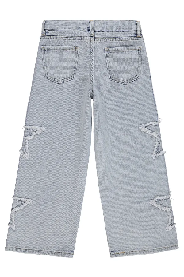 Kız Çocuk Pantolon Kot 10-13 Yaş Buz Mavi - Paket