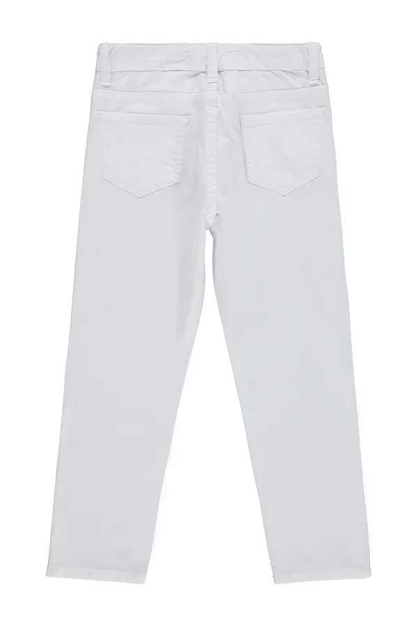 Boys' Trousers, Ages 10-13, White - Pack