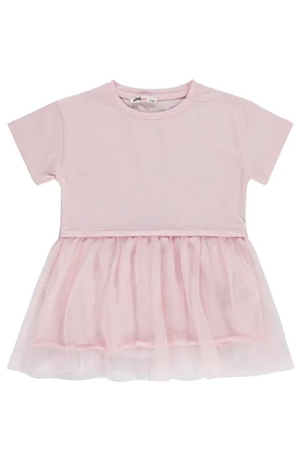 Kız Çocuk Jile ve Elbise 2-5 Yaş Pudra - Paket