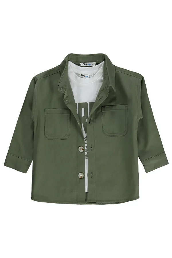 Ensemble chemise garçon 2-5 ans kaki - Emballage