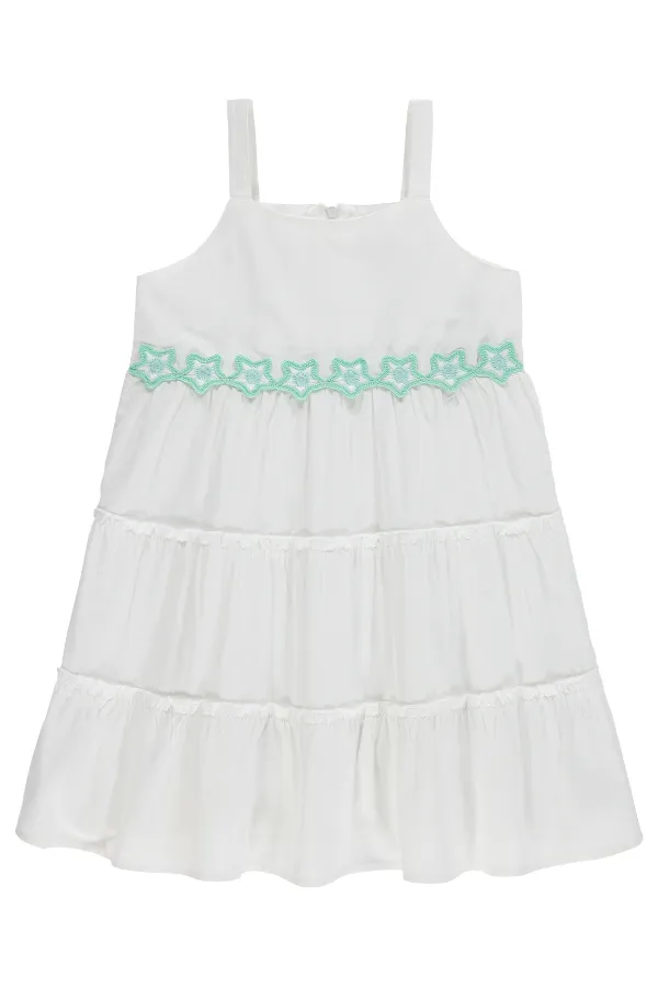 Kız Çocuk Jile ve Elbise 6-9 Yaş Kırık Beyaz - Paket