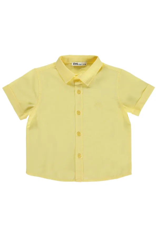 Erkek Çocuk Gömlek 2-5 Yaş Açık Sarı - Paket