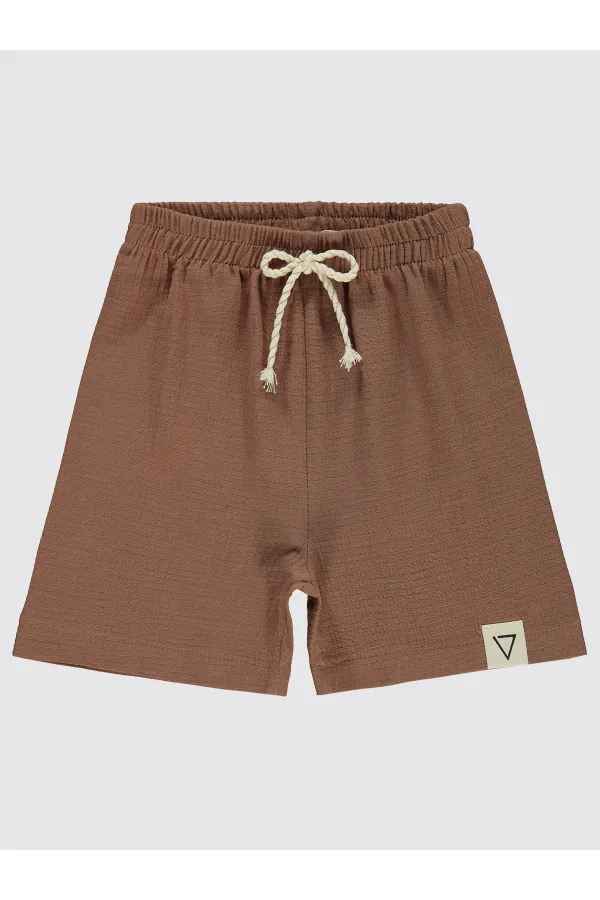 Short garçon marron 2-5 ans - Emballage