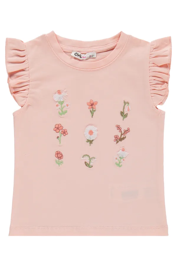 Kız Çocuk Takım 2-5 Yaş Somon-Açık Kiremit - Paket