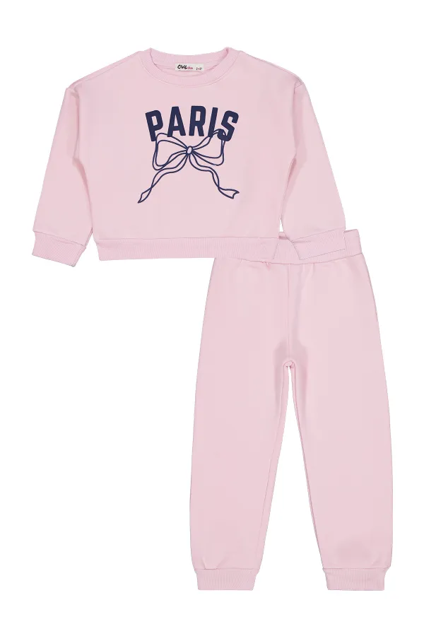 Ensemble de survêtement pour filles de 2 à 5 ans, couleur poudre - Emballage