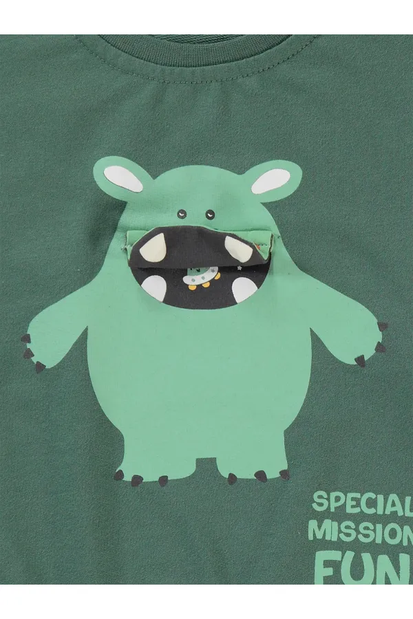 Erkek Çocuk Sweatshirt 2-5 Yaş Soft Haki - Paket