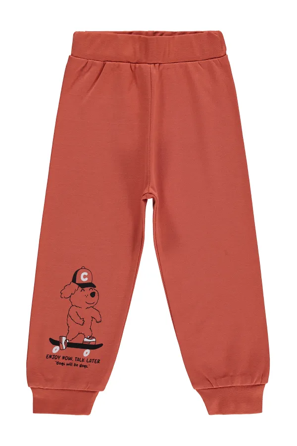 Pantalon de survêtement garçon, KM 2-5 ans, orange foncé - Lot