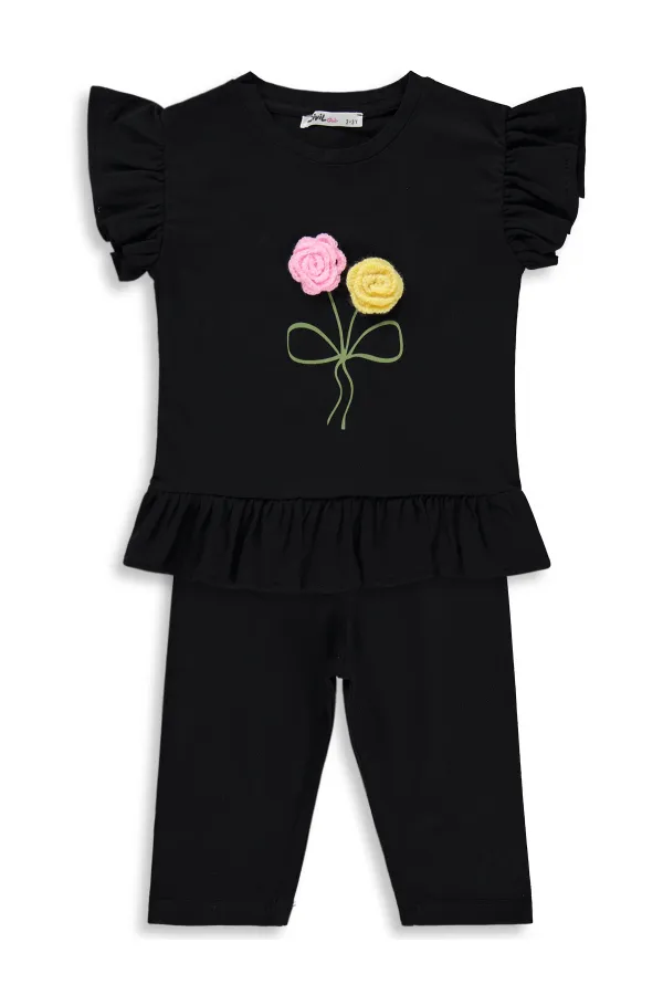 Girls' Outfit Set 2-5 Years Old Black-Black - Package