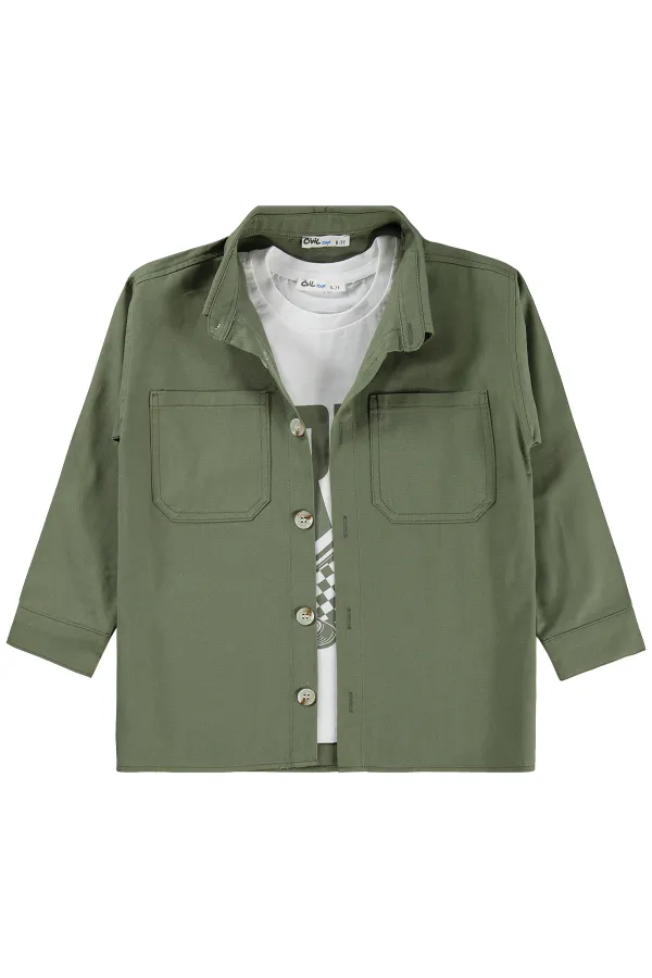 Boys' Shirt Set 6-9 Years Khaki - Package