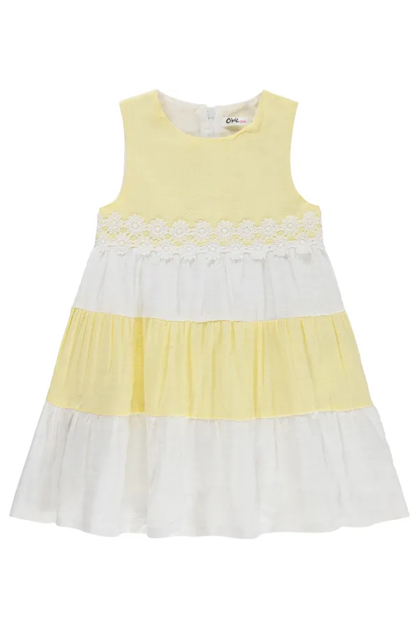 Ensemble combinaison et robe pour fille, 2-5 ans, jaune et blanc - Emballage