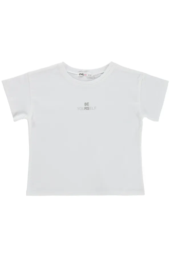 Kız Çocuk Tişört 2-5 Yaş Kırık Beyaz - Paket