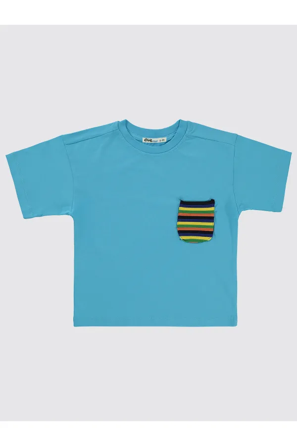 T-shirt garçon turquoise 2-5 ans - Emballage