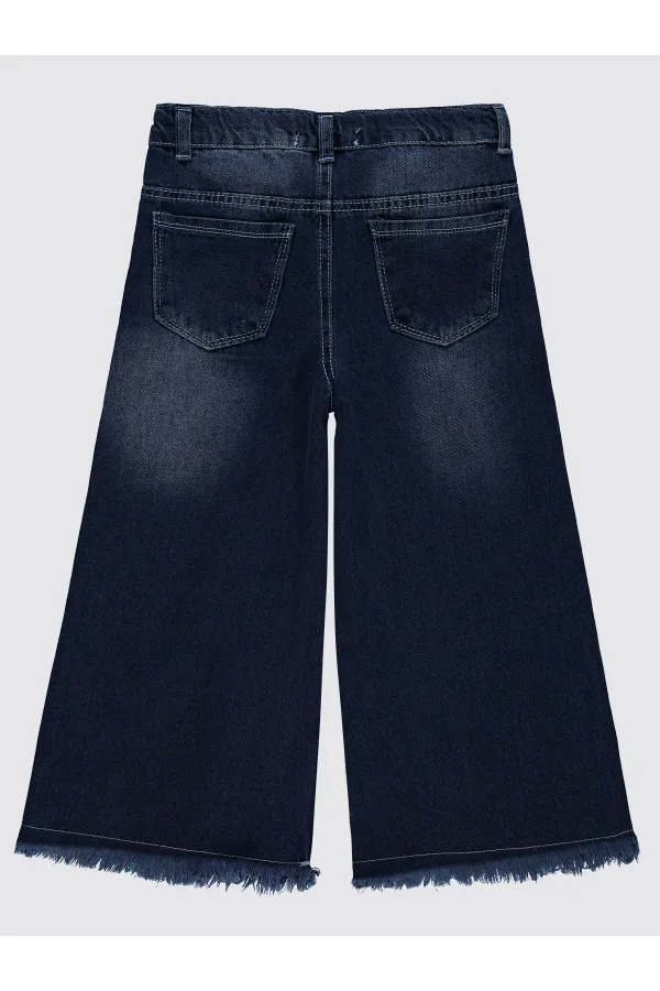 Pantalon bleu foncé pour fille de 10 à 13 ans - Emballage