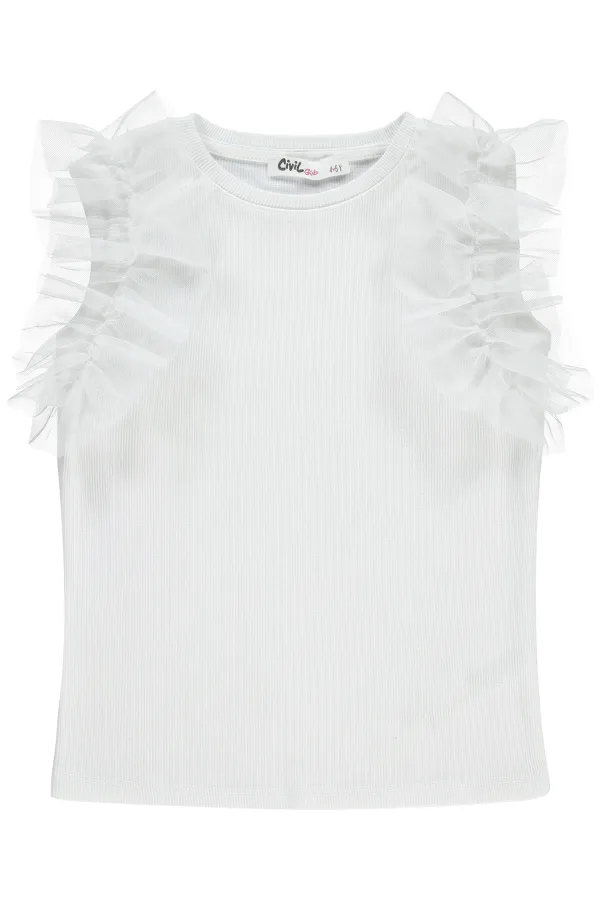 Kız Çocuk Tişört 6-9 Yaş Kırık Beyaz - Paket