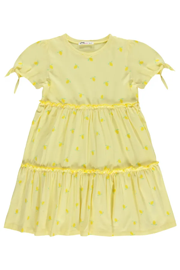 Kız Çocuk Jile ve Elbise 6-9 Yaş Sarı - Paket