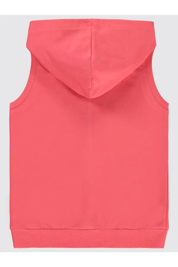 Kız Çocuk Yelek 6-9 Yaş Günbatımı Mercanı - Paket