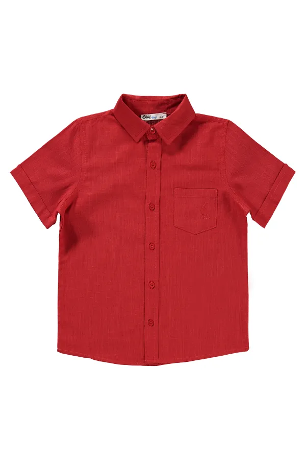 Chemise garçon rouge 6-9 ans - Emballage