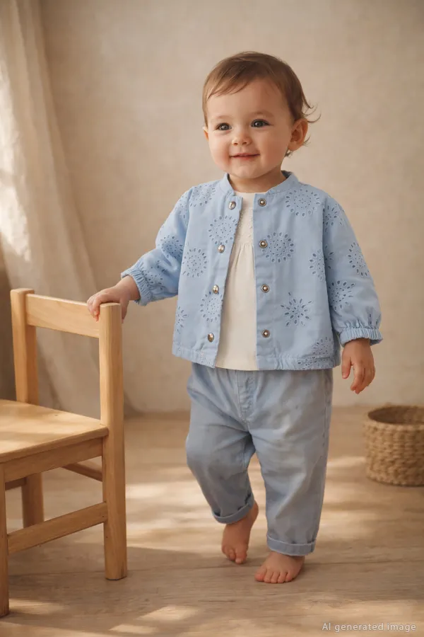 Baby Jeans Pants 0-24 Months Ice Blue - Pack