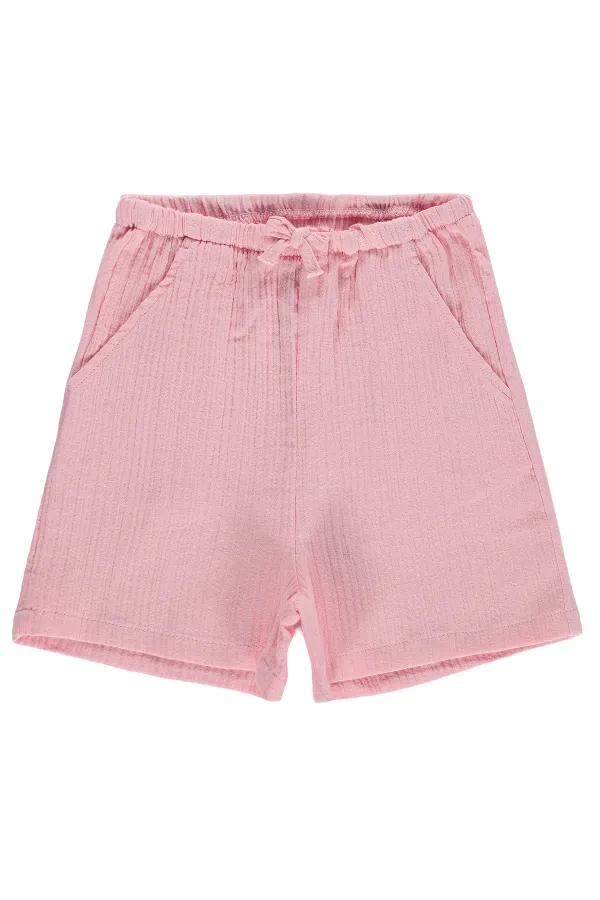 Kız Çocuk Şort 6-9 Yaş Şeftali - Paket